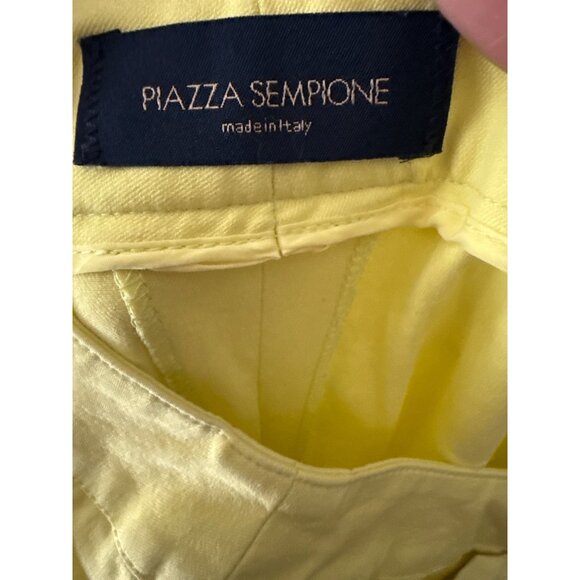 Piazza Sempione Brigitte P115 Yellow Cropped Pants Made In Italy - Picture 3 of 5